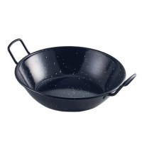 Black Enamel Deep Dish With Handles